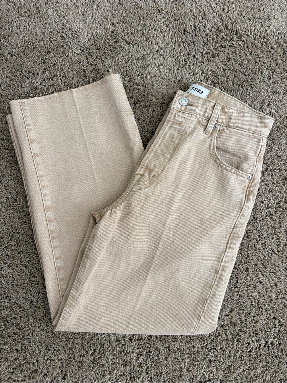 pistola Straight Leg Jeans in Light Beige